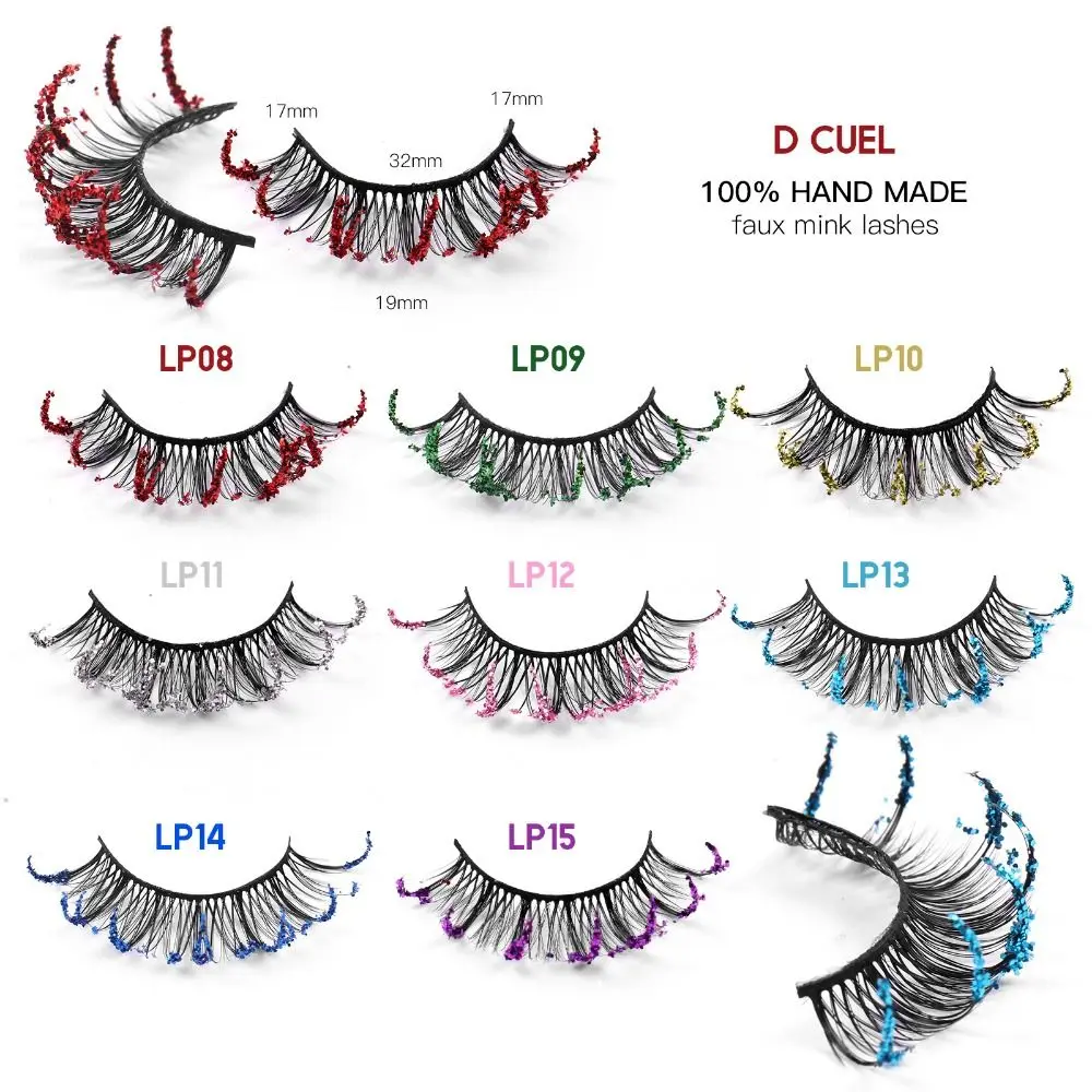 Extensión de pestañas postizas, volumen completo, pestañas gruesas de pelo de visón sintético, herramientas de maquillaje de ojos, pestañas postizas hechas a mano para Halloween