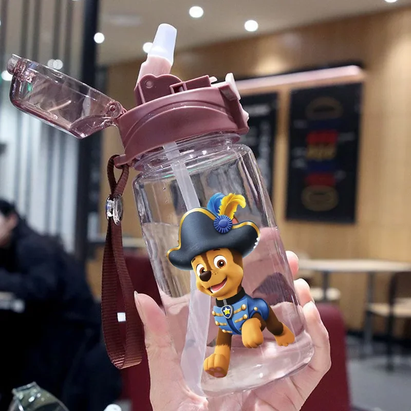 Paw Patrol Original Children Straw Water Cup Chase Skye Anime Cartoon Print comodo Carry Around Sports Kettle Kids Cup Gifts