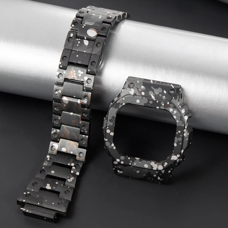 سبائك التيتانيوم معدن حزام (استيك) ساعة حزام الحال بالنسبة ل كاسيو DW5600 GW-B5600 GB5600 GWX5600 G-Shock مربع ترقية استبدال