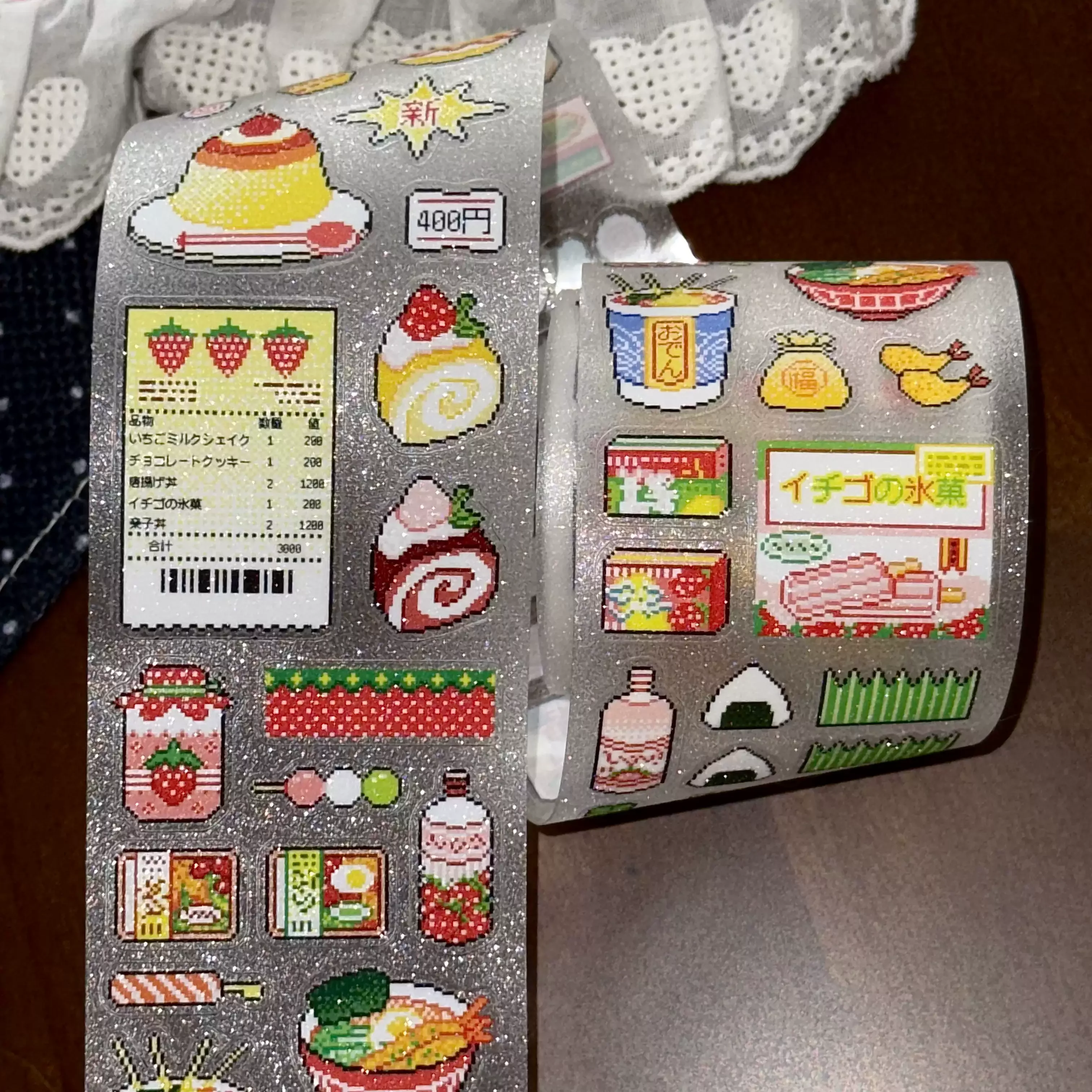 Japanese Kawaii Strawberry Convenience Store Pixel Style Die-Cut Sticker Cute for DIY Phone Case Scrapbooking Journal Collage
