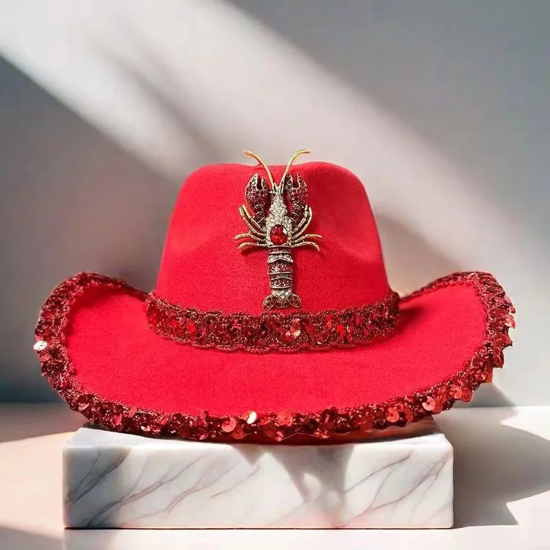 

Rhinestone Cowboy Hat Luxury Top Hat for Women Men Party Festival Accessories Country Music Concert Cowgirl Headwear