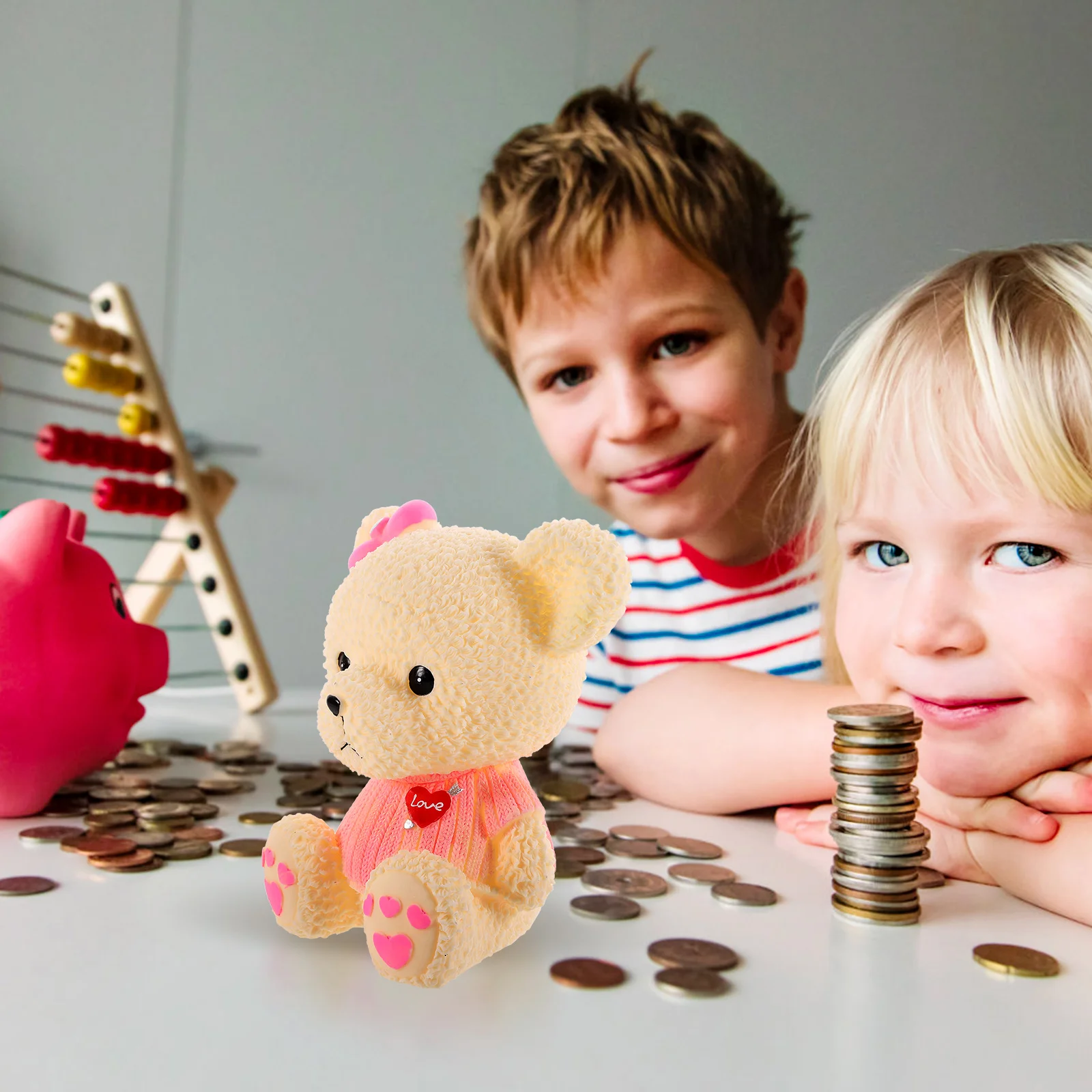 

Bear Shaped Piggy Bank Decorative Saving Jar Cute Vinyl Coin Box Creative Money Pot for Vinyl Piggy Bank