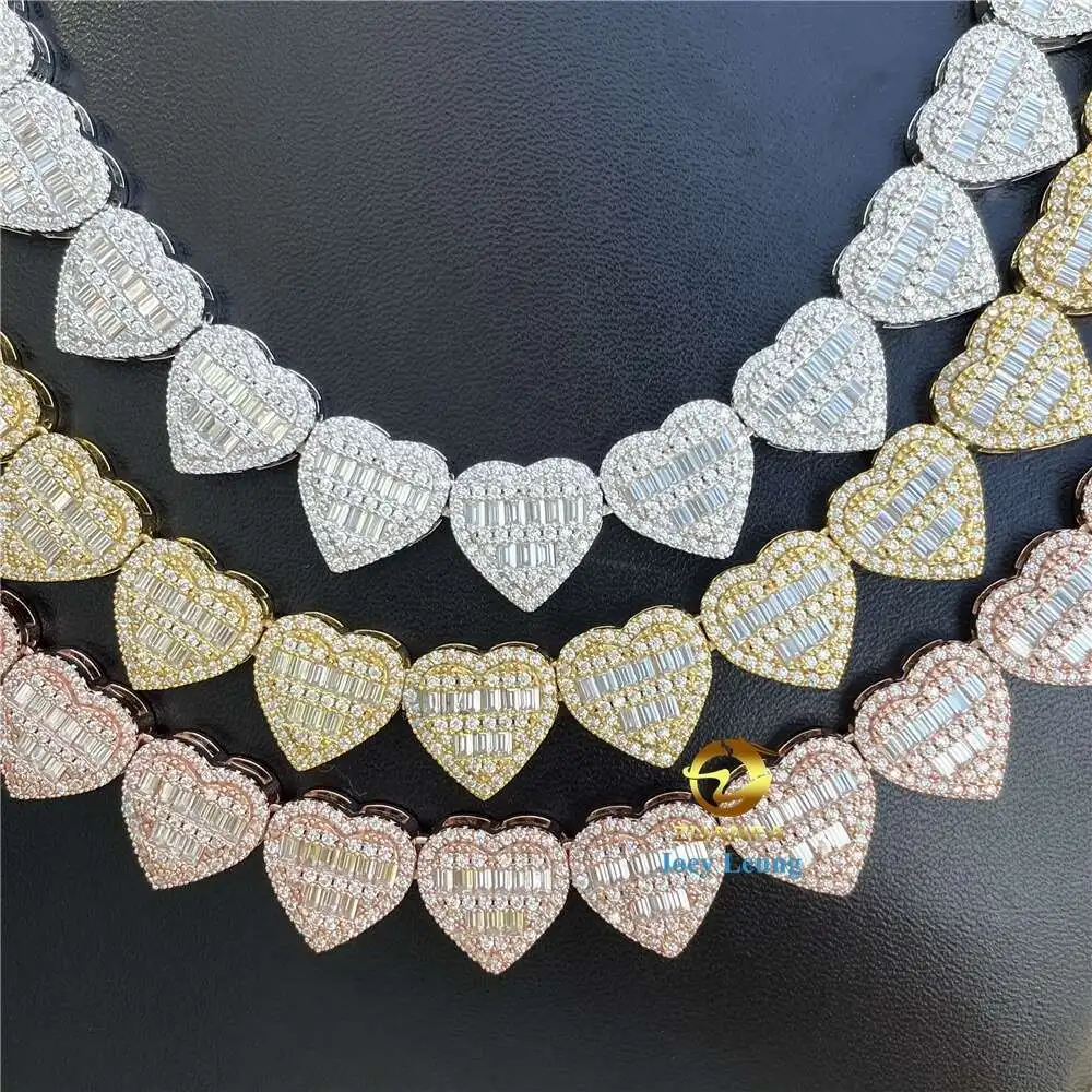 Luxury Pass Diamond Tester 13mm 925 Silver Vvs Moissanite Diamond Iced Out Miami Cuban Link Chain Necklace Custom Hip Hop Jewelr