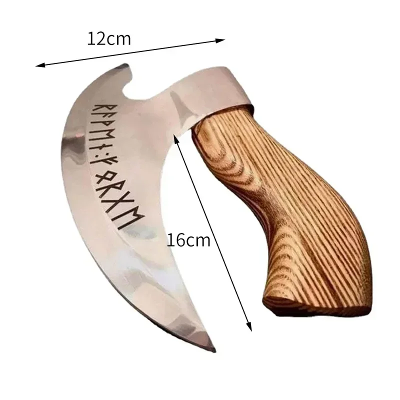 Axe Pizza Cutter Knife for Pizza Cutting Axe With Sharp Blades Viking Steel Pizza-Axe Wooden Handle Pizza-Cutter Axe Rust Proof