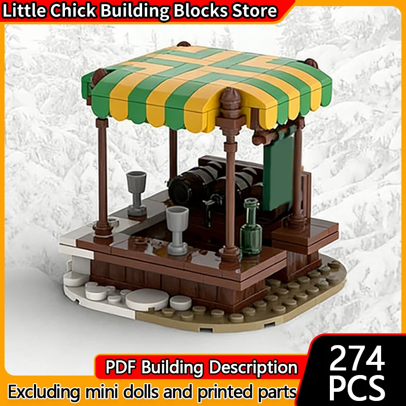 

City Street View Model MOC Building Bricks Relaxation Beer Stand Modular Technology Children Holiday Gifts Assemble Toys Suit