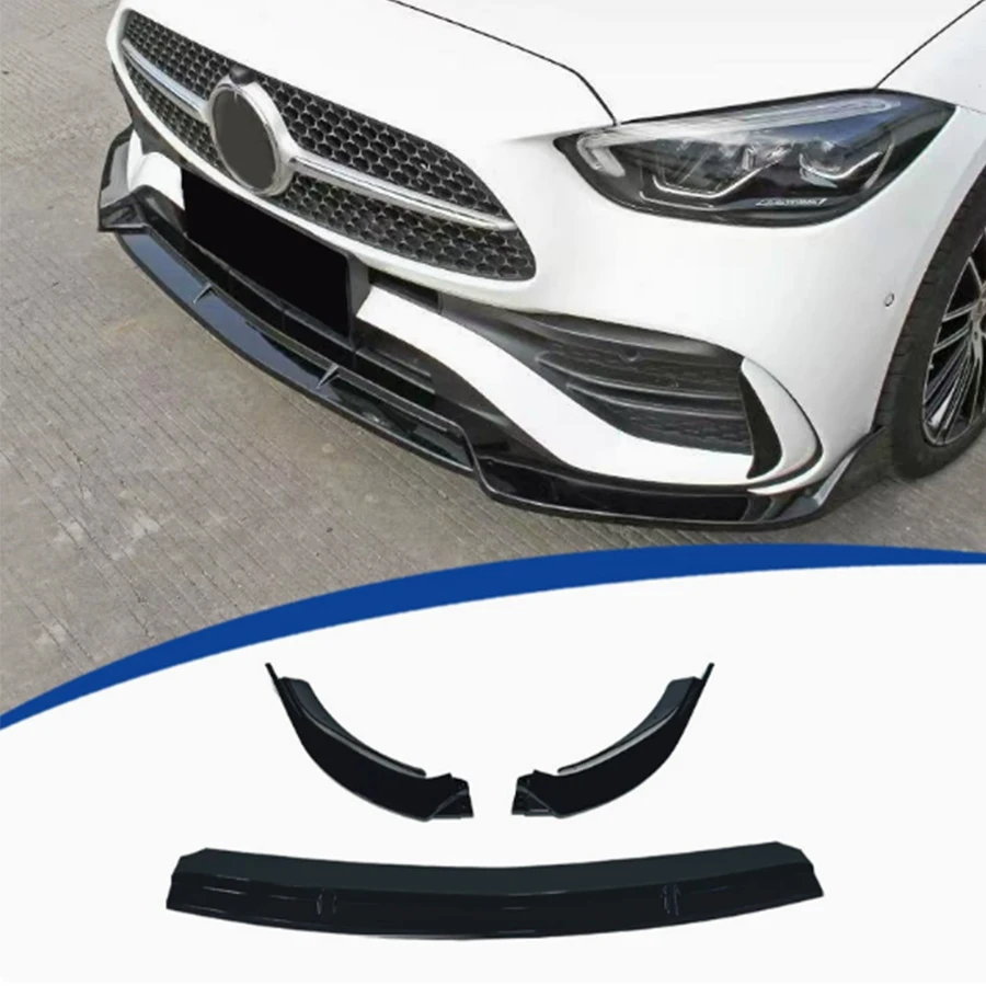 For Mercedes Benz CLA Class W118 2020+ Bright Black Car Front Bumper Lip glossy black Front lip Diffuser Front Chin Spoiler