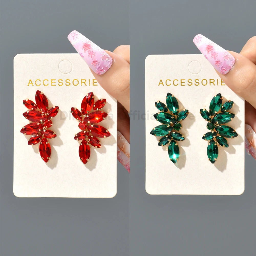 Women's Trendy Geometric Hollow Crystal Big Stud Earrings Fashion Luxury Elegant Cute Party Jewelry Accessory view 2