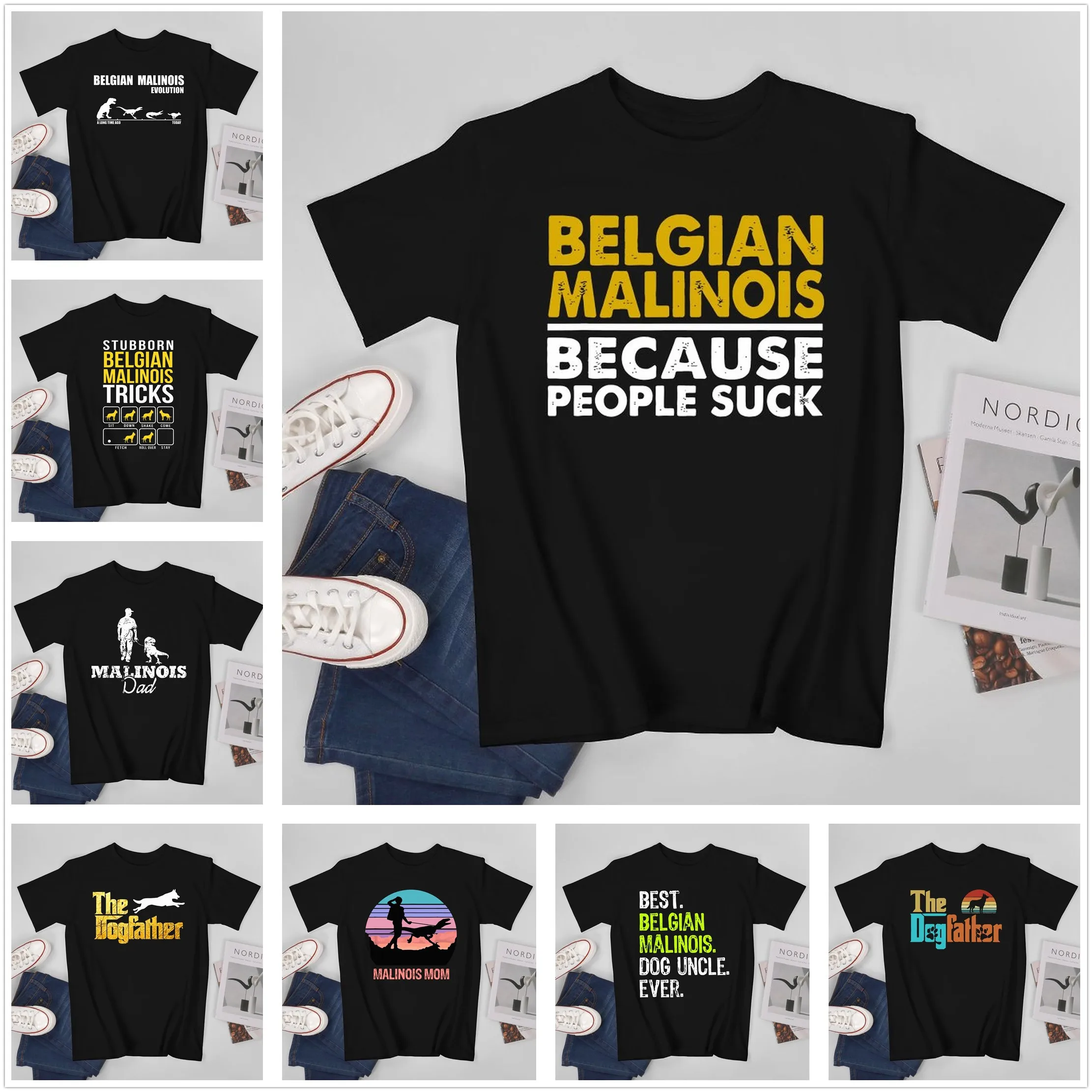 

More Design Belgian Malinois Evolution Ears UP SYSTEM ARMED Men Tshirt Tees T-Shirt O-neck T Shirts Women Boys 100% Cotton
