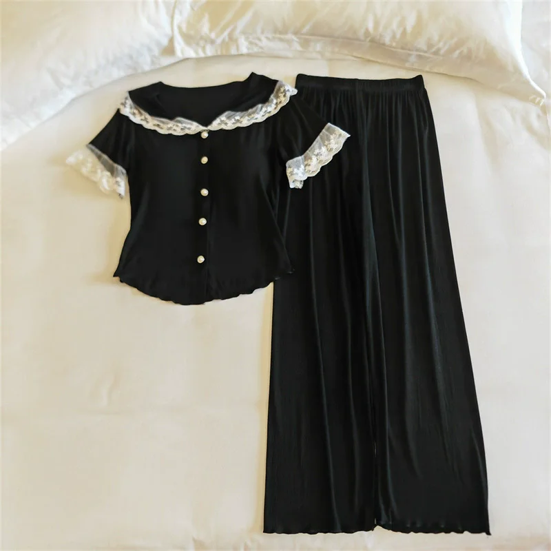 

Летняя одежда для сна с короткими рукавами, женские пижамы, одежда для сна, чашка на груди, ночная рубашка, женские пижамные комплекты, домашний комплект, женский