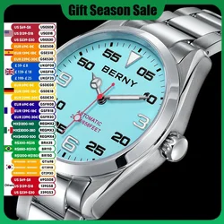 BERNY 20ATM Men Mechanical Watch NH35 Automatic Watches Luminous Sapphire Waterproof Wristwatch Luxury Automatic Watch for Men