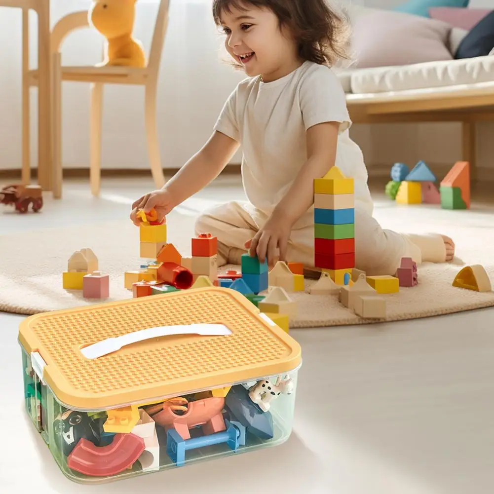 Organizador de juguetes, estuche de almacenamiento de joyas transparente con tapa, múltiples compartimentos para bloques de construcción, caja organizadora de capacidad, dormitorio