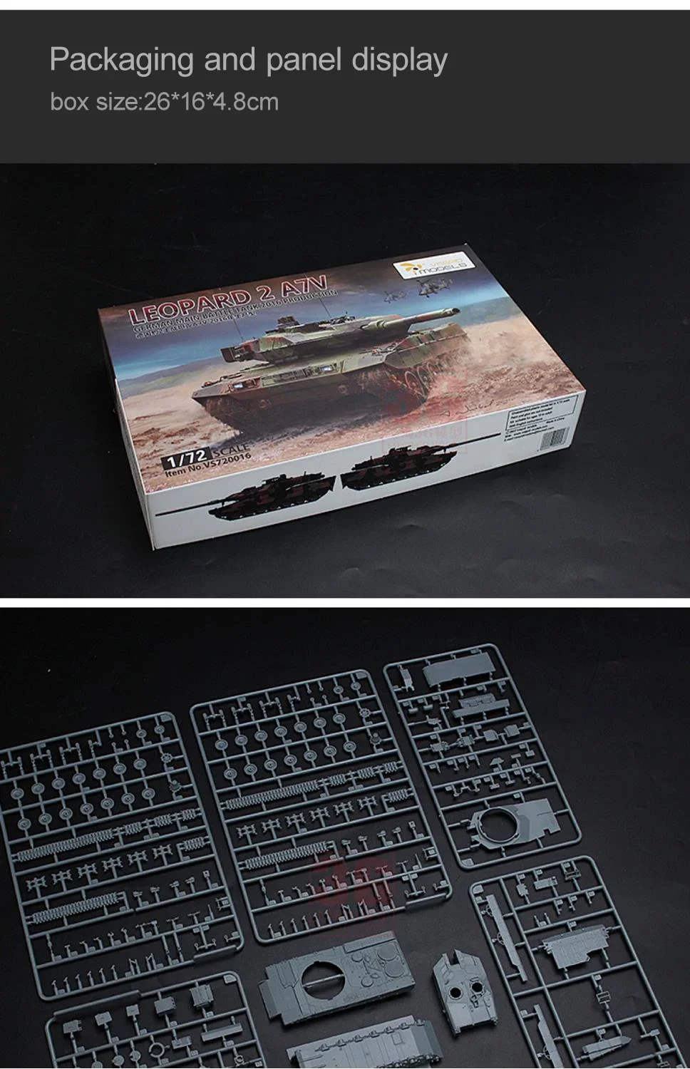 Battle Tank Vest Kit Modelo de Montagem Principal, Leopardo Alemão 27VA 1/72, VS720016, vem com Metal Barrel