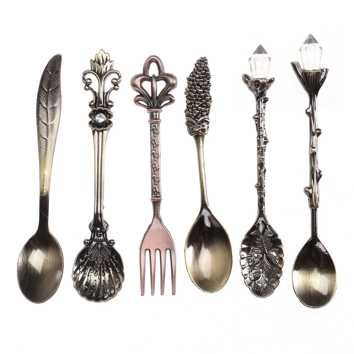 

6 Pcs Coffee Spoon Set Vintage Royal Tableware Elegant Dessert Forks Safe Non Serrated Kids Friendly Tea Spoon