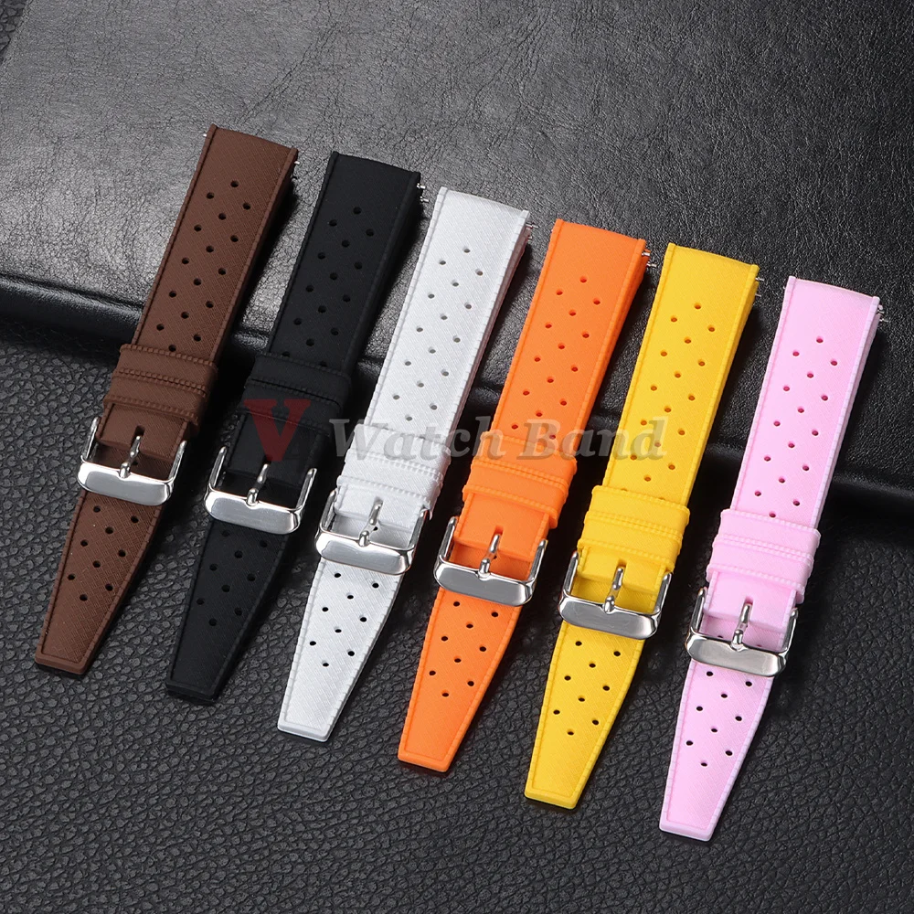 20mm 22mm Premium Grade Tropical Silicone Watch Band Universal Sports Strap Waterproof Diving Bracelet Tropic Smart Watch Straps view 4