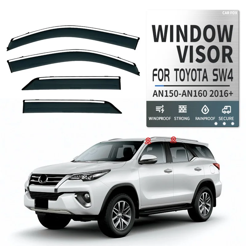 

4 шт. для Toyota SW4 2004-2016: Дефлекторы окон, навесы-козырьки, защита от дождя и солнца для боковых окон, автоаксессуары