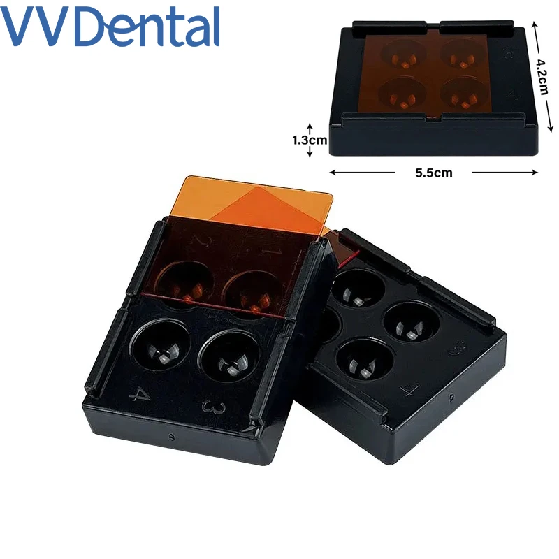 VVDental 4 Holes Dental Veneer Box Teeth Patch Shading Light Storage Case Denture Retainer Molar Box Dentistry Membrane Tooth Bo