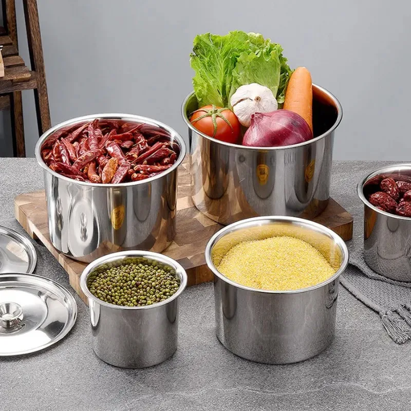 Stainless Steel Basin with Lid Metal Bowl Sauce Serving Dish Metal Bowl with Cover Metal Bowl with Cover Containers with Lids