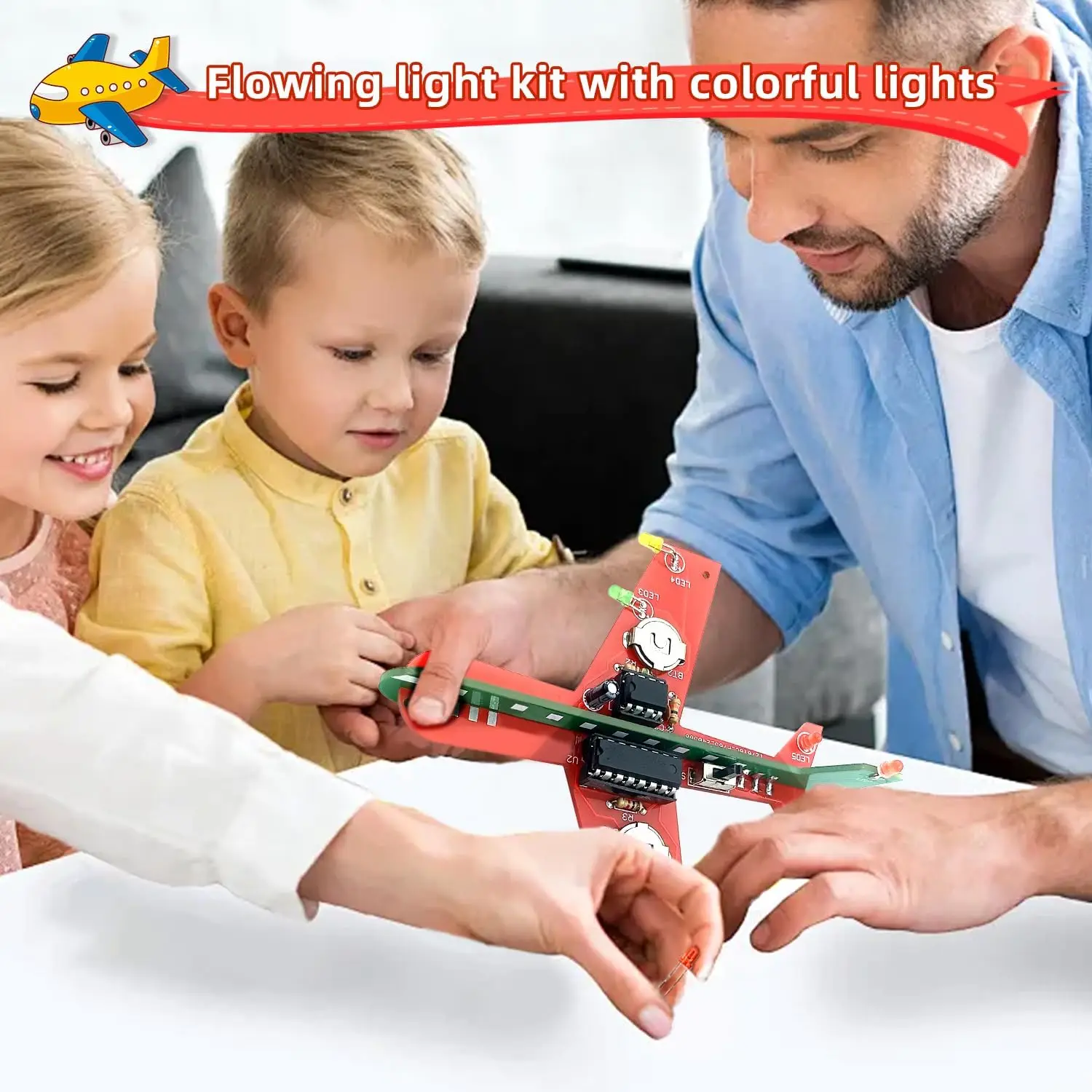 Small Aircraft Flash Circuit Cd4017 Flow Lamp Electronic Production Kit DIY Welding Practice Circuit Board Parts