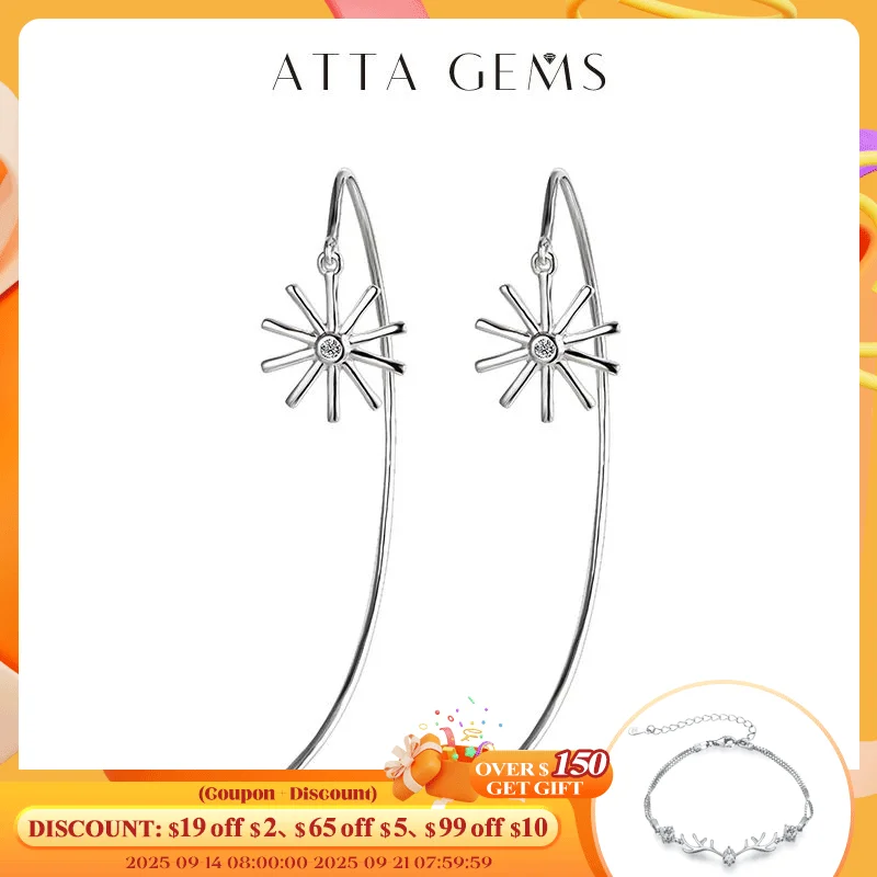 

Attagems New Band 925 Sterling Silver Moissanite D Color VVS1 Diamond Earrings for Women Test Passed Moissanite Fine Jewelry