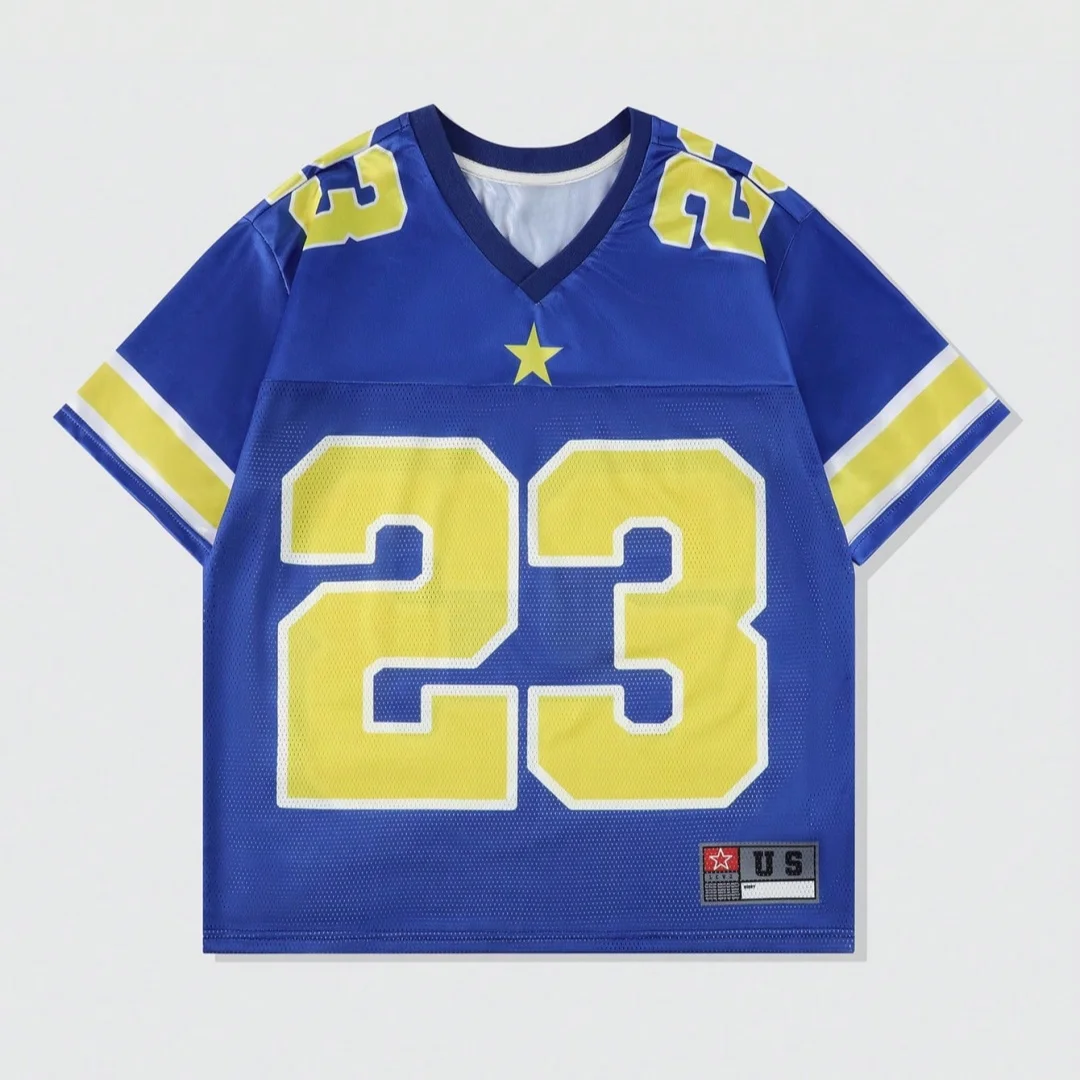 Neues heißes Damen- und Kinder-Sommer-Y2K-Mode-Freizeitshirt, Street-Retro-Hip-Hop-23-Shirt, V-Ausschnitt, locker, atmungsaktiv, schnell trocknendes T-Shirt – Detail 20