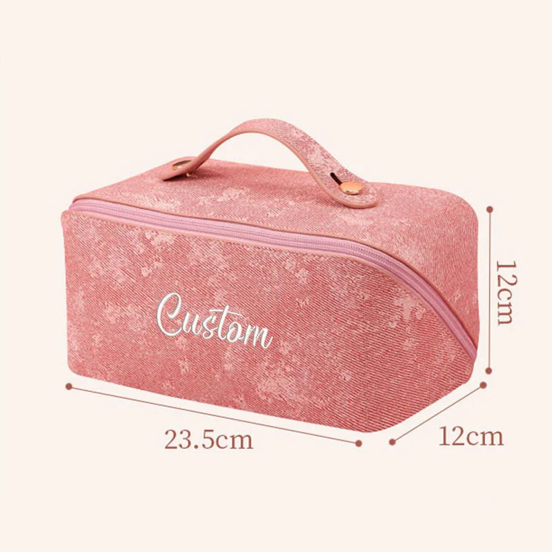 Personalizado PU Grande Capacidade Multifuncional Maquiagem Saco Logotipo bordado personalizado Advanced Sense Portátil Toiletry Bag