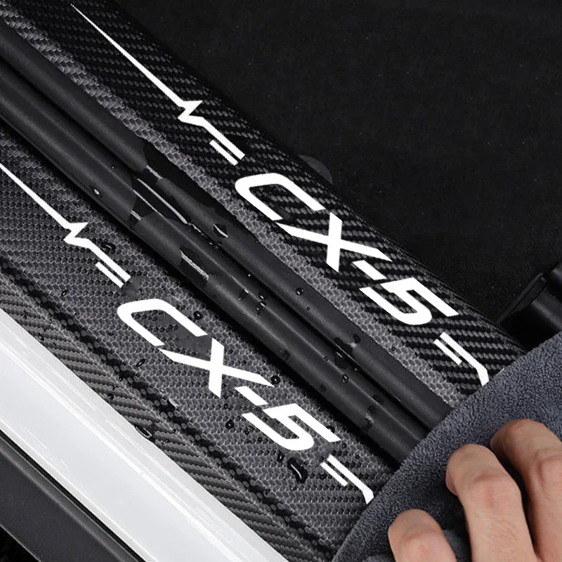 Car Door Edge Guards Door Sill Protector Carbon Fiber Stickers for CX-5 2023 Auto Trunk Sill Anti Scratch Mouldings Strip