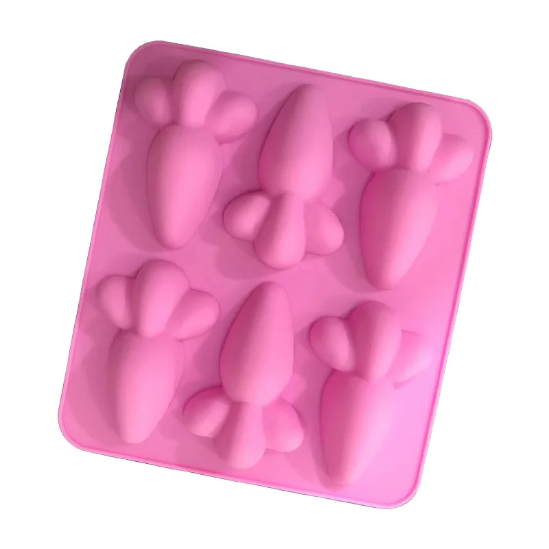 Six-link radish silicone cake mold, large baking pan, non-stick mold, high temperature resistance and easy to clean DIY