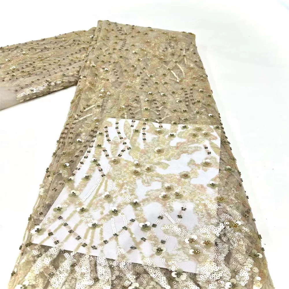 Latest African Luxury Groom Velvet Lace Fabric Guipure Fabric 2024 High Quality Lace Embroidery Mesh Fabric 5 Yards For Women