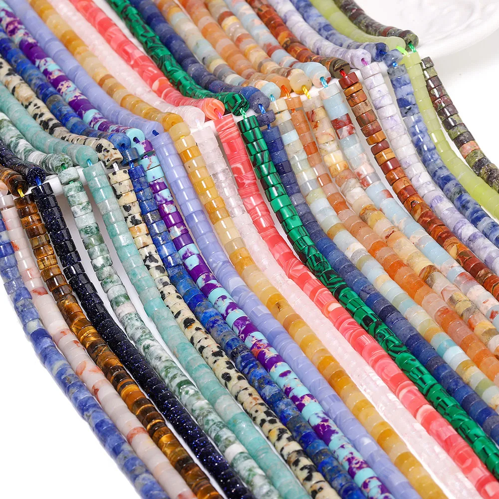 4x2mm Natural Stone Flat Disc Round Healing Crystal Amethyst Rose Quartz Rondelle Gemstone for Jewelry Making DIY Handicrafts - Image 2