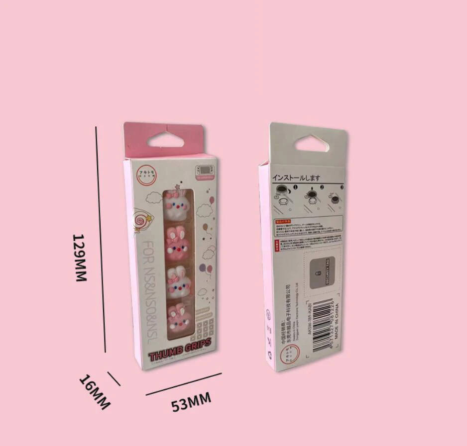 Cute Pink Rabbit Silicone Soft Thumb Stick Grip Cap Cover For Nintendo Switch Oled/Lite NS Joy-con Thumbstick Case Protector