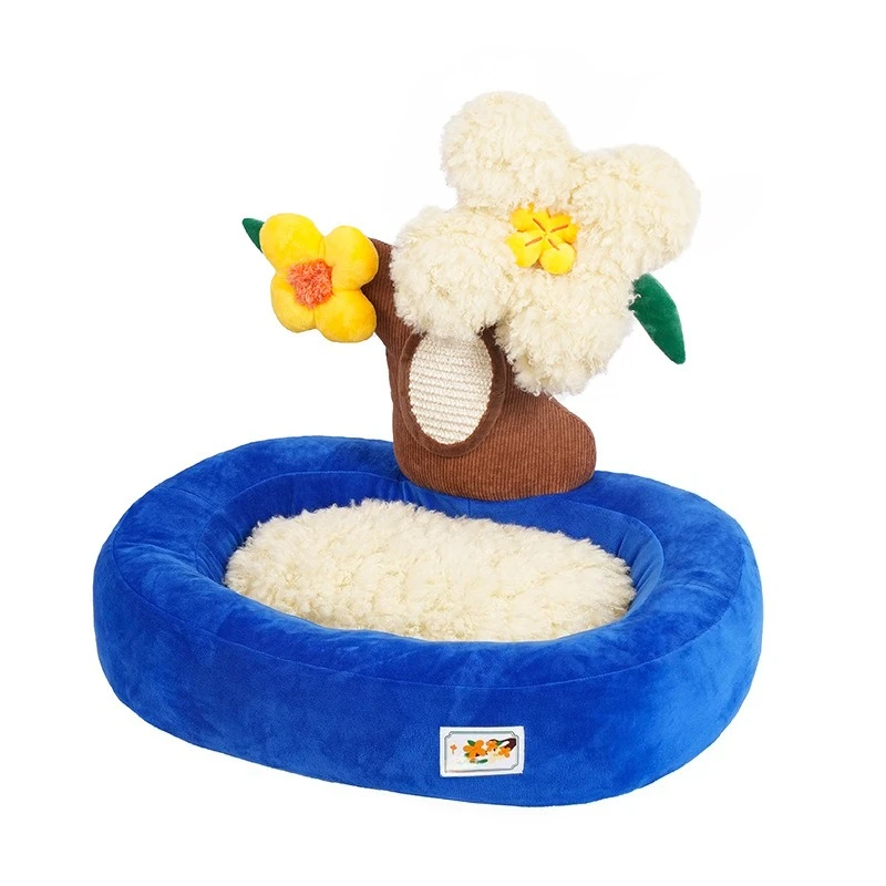 

Cat nest cat scratching board integrated warm cat bed universal in all seasons bite-resistant potted plant pet bed nest