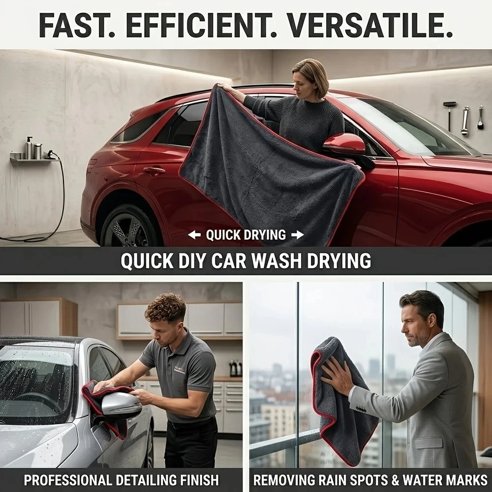 Ultra Absorbent Microfiber Car Towel Drying Towel with Thickened Technology And Twist Ring Design for Auto Cleaning