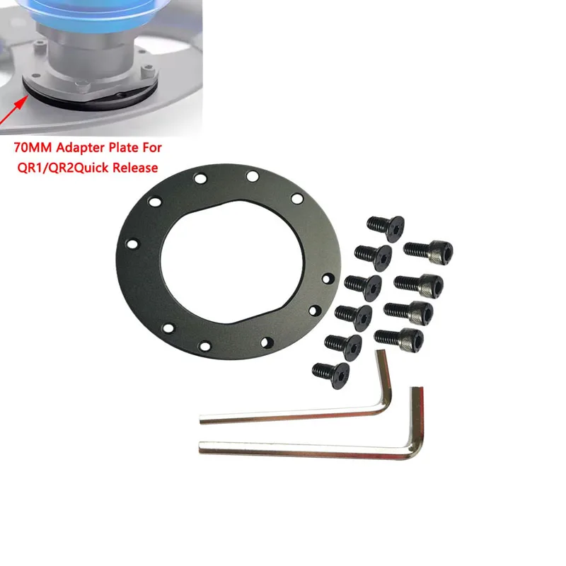 Metal Quick Release Steering Wheel Quick Release Replacement and70mm6Bolt PatternFor FANATEC QR1Wheel-Side Racing Game Simulator