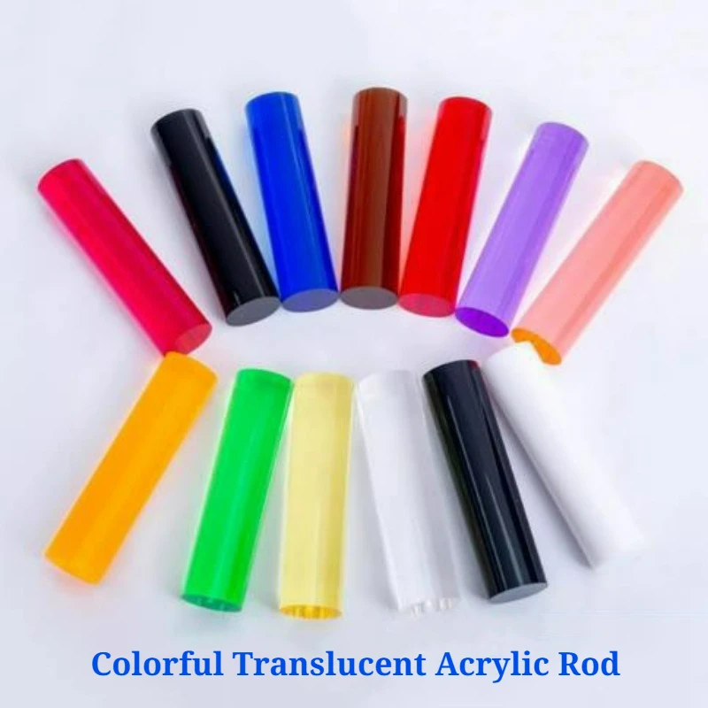 2/4/6pcs Diameter 3mm-30mm Colourful Acrylic Plexiglass Round Rod Acrylic Solid Plexiglass Cylindrical Light Guide Rod
