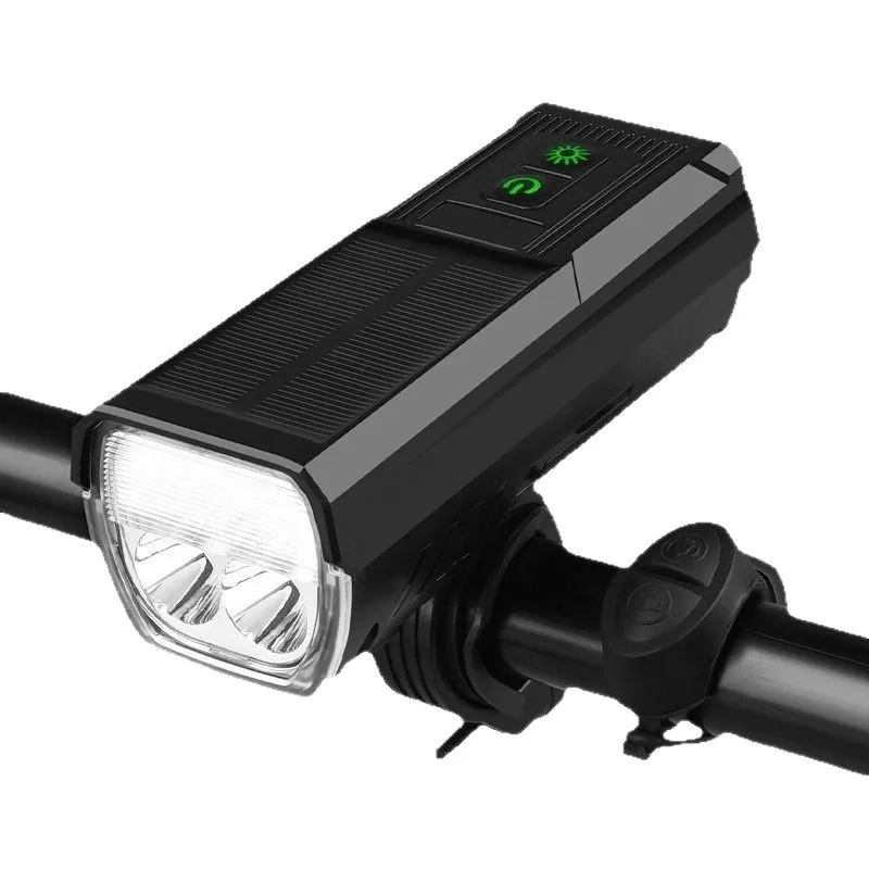 

Solar Bicycle Light 4000mAh Bike Headlight Power Bank Flashlight Handlebar TYPE-C Charging MTB Road Cycling Highlight