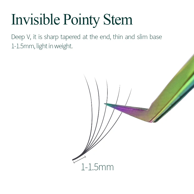 H&L since 1990  3--14D Mixed Length Sharp Stem Slim Base Cluster Premade Fans type  Volume Fans Eyelash Extension