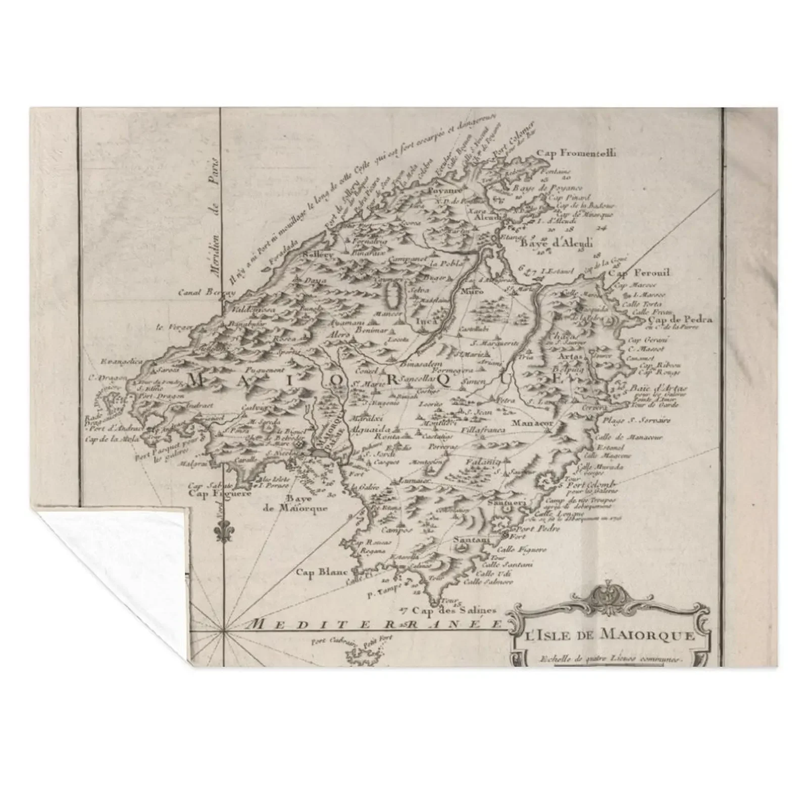 

Vintage Mallorca Spain Map (1764) Throw Blanket Luxury St Kid'S Giant Sofa Bed covers Blankets