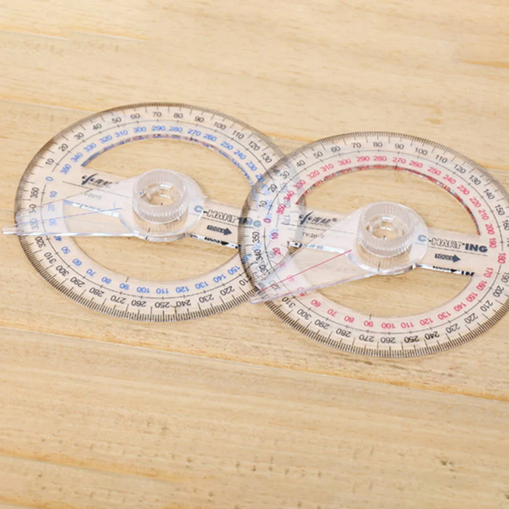 Arm Rotary Measuring Ruler Plastic 360 Degree Pointer Protractor Angle Finder