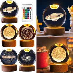 3D Galaxy Crystal Ball Creative Planet Galaxy Glass Globe Moon Lamp Bedroom Decor Bedside Night Lights Kids Gift Moon Lamp