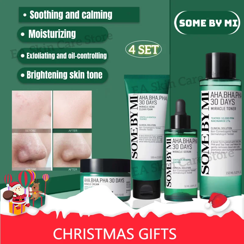 

SOMBY MI AHA BHA PHA 30 Days Miracle Niacinamid Toner Clear Foam Cream Serum 4 Set Korean Centella Skincare Original Moisturizer
