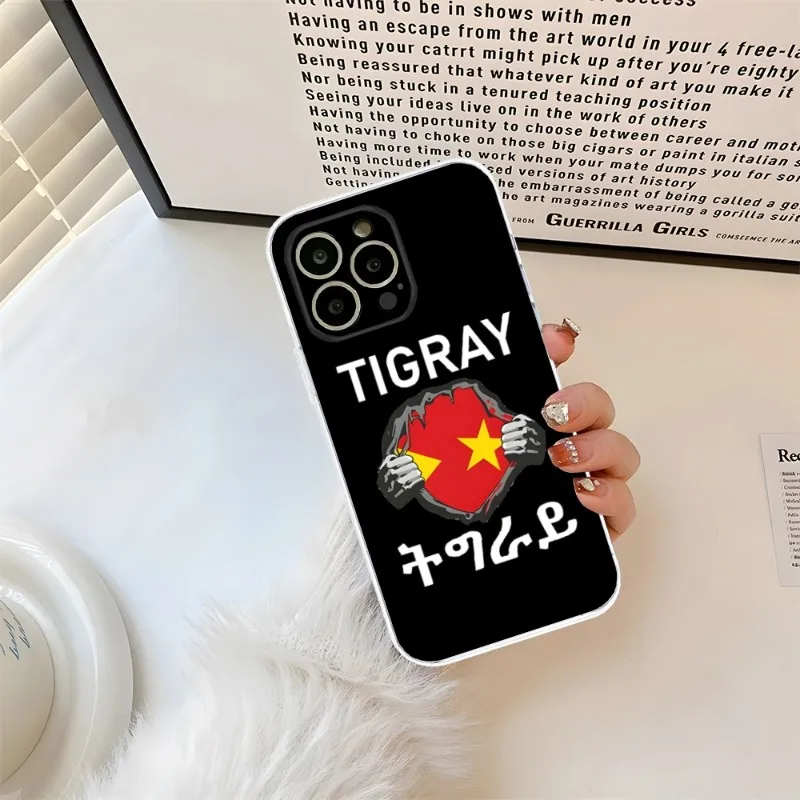 Tigray Flag Phone Case Transparent For Iphone 15 14Pro 11 12 14 Pro Max Mini 6 6s 7 8 Plus X XR XS SE2020 Cover