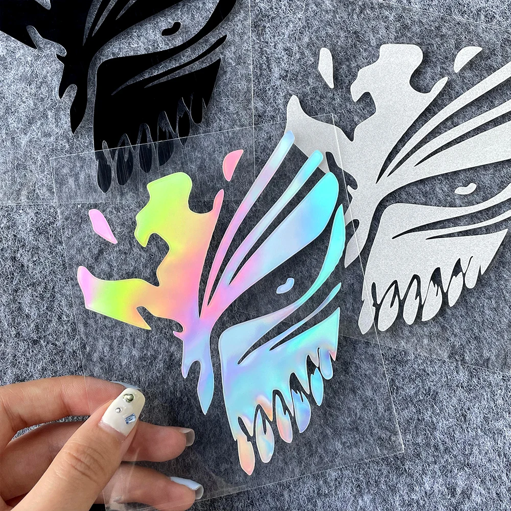 JDM Death Mask Anime Cartoon Reflective Motorcycle Stickers Scooter Front Windshield Decorative Accessories for Honda YAMAHA