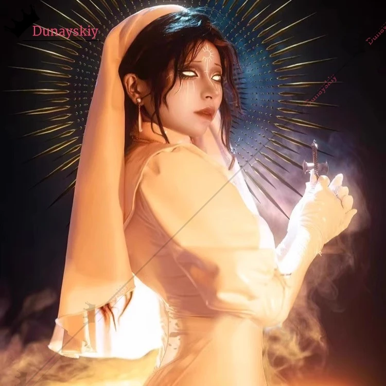 Аниме оригинальный дизайн Chowbie Nun косплей костюм белый черный комбинезон из искусственной кожи зентай женский костюм сексуальное боди для ролевых игр