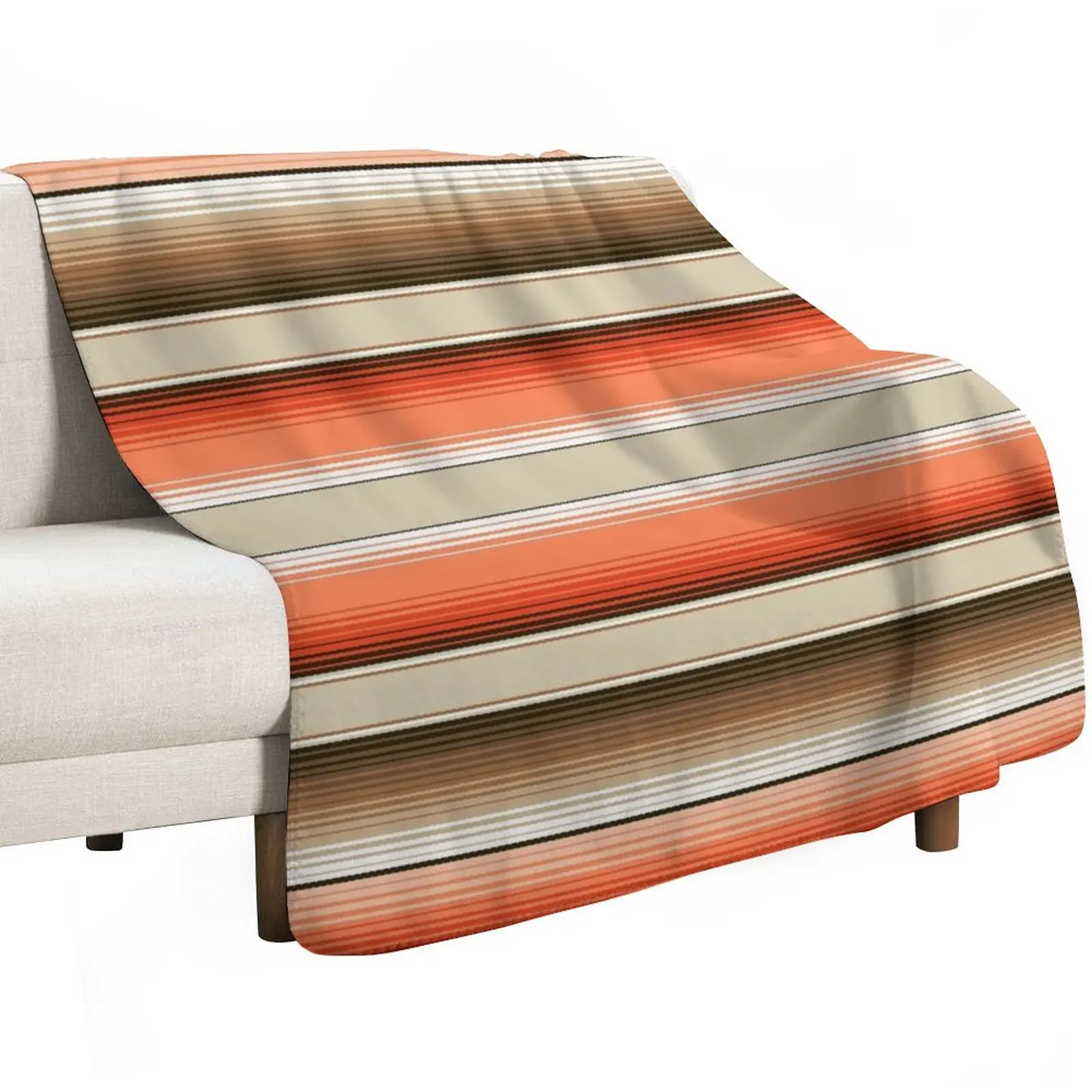 Navajo White, Burnt Orange and Brown Southwest Serape Blanket Stripes Throw Blanket anime Decorative Sofa Thin Blankets