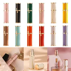 5ml Perfume Bottle PU Leather Lychee Pattern Cosmetic Container Empty Refillable Ultra-fine Mist Fragrance Container Travel