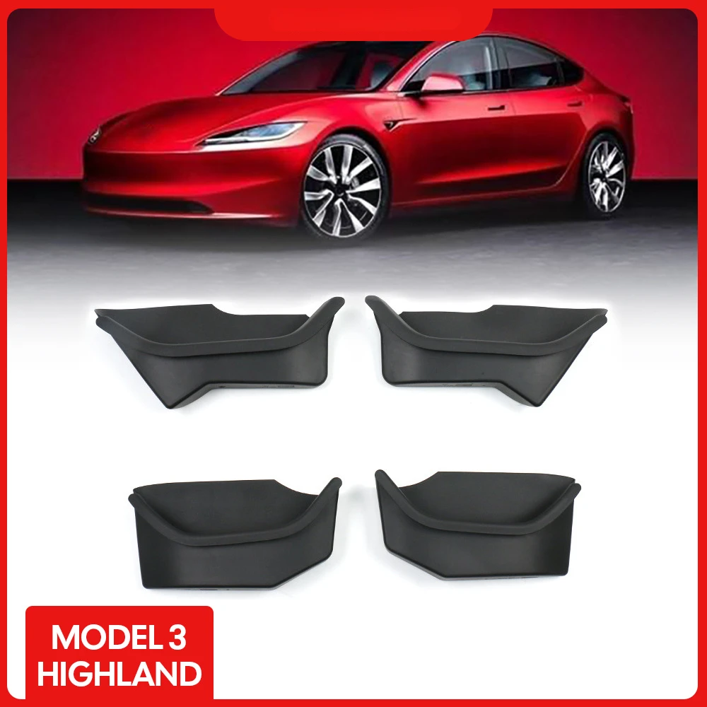 Rear Full Storage Box Door Handle Armrest Tray Organizer For Tesla New Model 3+ Highland 2024 Silicone Cover Car Accessories