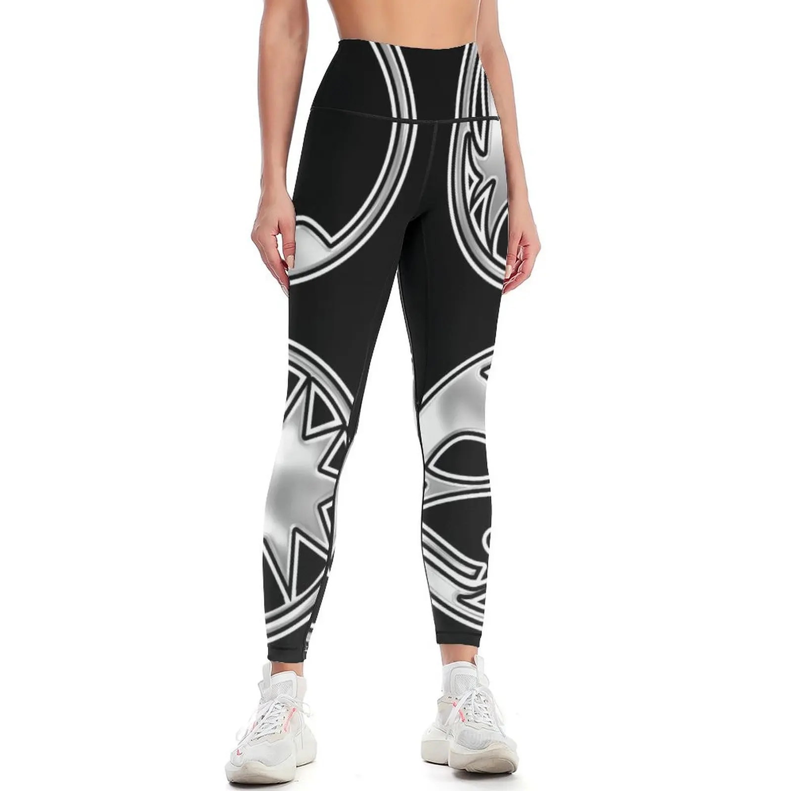 KISS Logo Silver V2 Leggings flared Female legging pants Womens Leggings