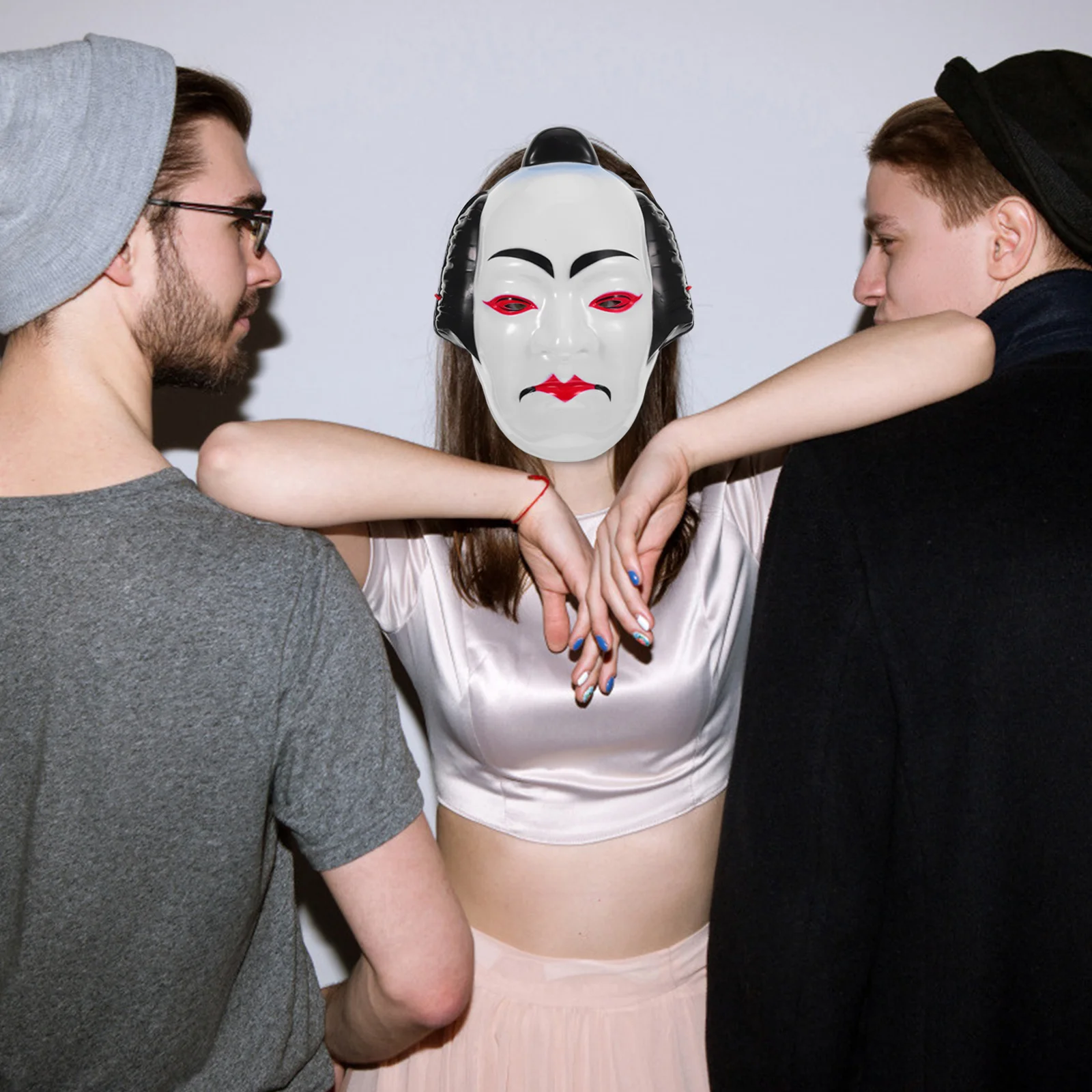 قناع كابوكي غطاء وجه المسرح الياباني التقليدي للجنسين للمهرجانات الثقافية وعروض المسرح التنكرية