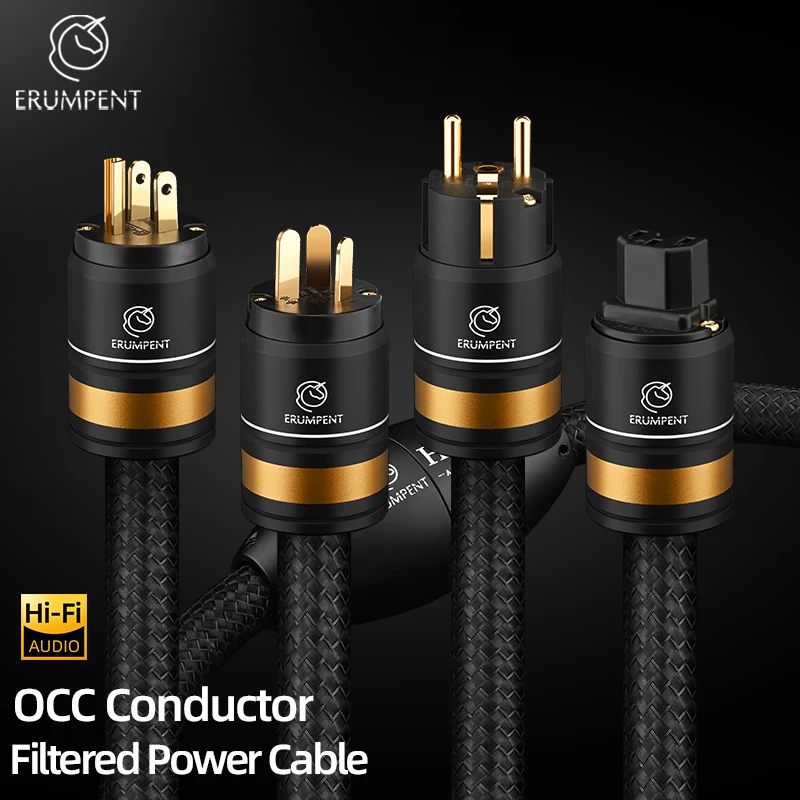HiFi Filter Power Cord OCC Noise Reduction Standard US/EU/AU Connector Cable for Power Filter Amplifier Power Cable
