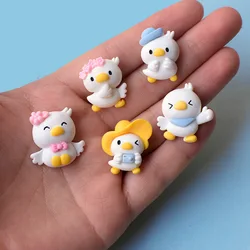 10pcs Cartoon Mini Ducks Resin Flat Back Embellishments Cabochon Scrapbook Charms for Jewelry Accessories for Girls